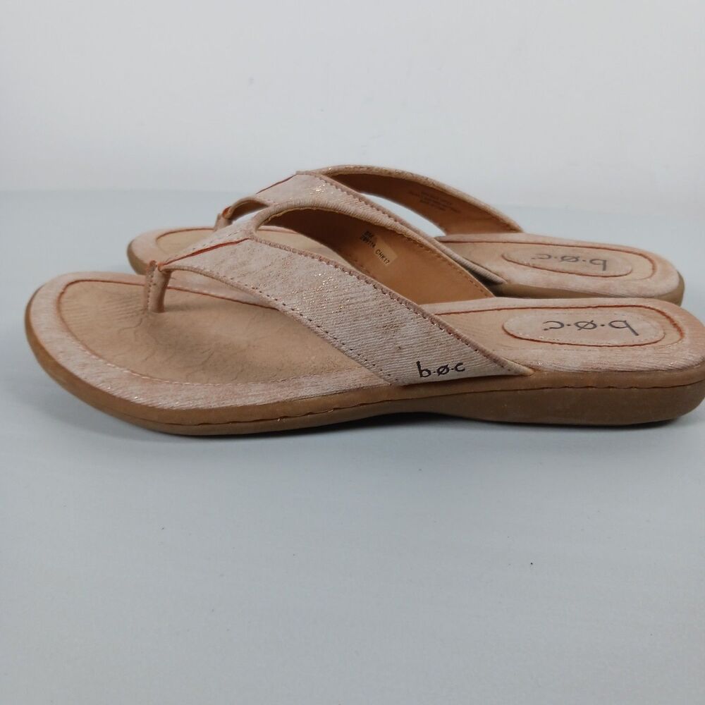Born BOC Womens Sandals Thongs Size 8 Beige Zita Flip Flop Faux Leather - Picture 10 of 11